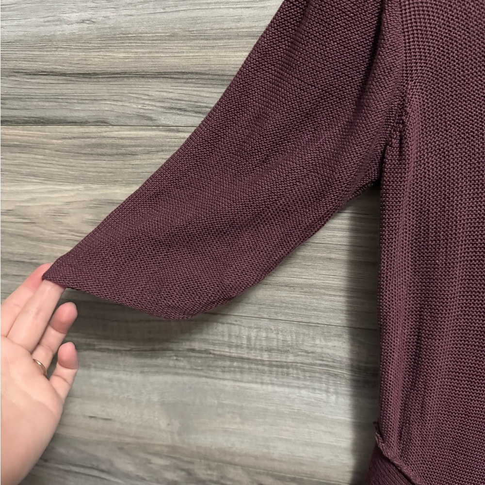 Peruvian Connection maroon 100% Pima cotton midi dress - Picture 2 of 8